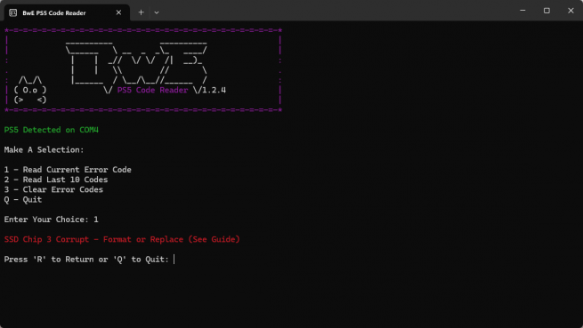 BwE PS5 Code Reader & NOR Tool updated